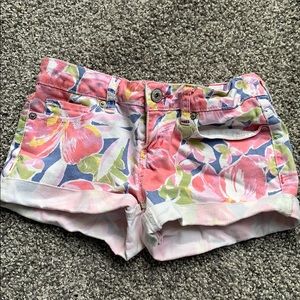 Floral Print Jean Shorts